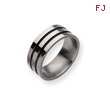 Titanium Enameled Grooved Flat 8mm Polished Band