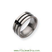 Titanium Enameled Grooved Flat 8mm Polished Band