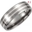 Titanium/Sterling Silver 07.50 7MM SATIN/POLISHED SILVER INLAY DOMED BAND