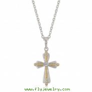 Two Tone Cross Pendant