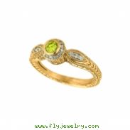 Yellow & white Diamond Ring 14K Yellow Gold