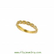 Yellow gold diamond stack ring