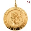 Yellow Gold Filled St. Christopher Medal With 24 Inch Chain