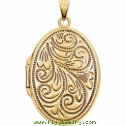 Yellow Gold Plated/Sterling Silver 28.67X19.31 mm Polished Oval Shaped Locket