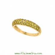 Yellow sapphire pave stack ring