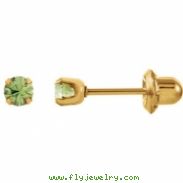 YP AUGUST 03.00 MM P SOLITAIRE BIRTHSTONE EARRING