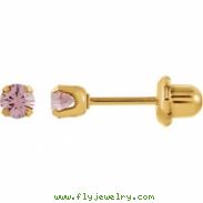 YP JUNE 03.00 MM P SOLITAIRE BIRTHSTONE EARRING